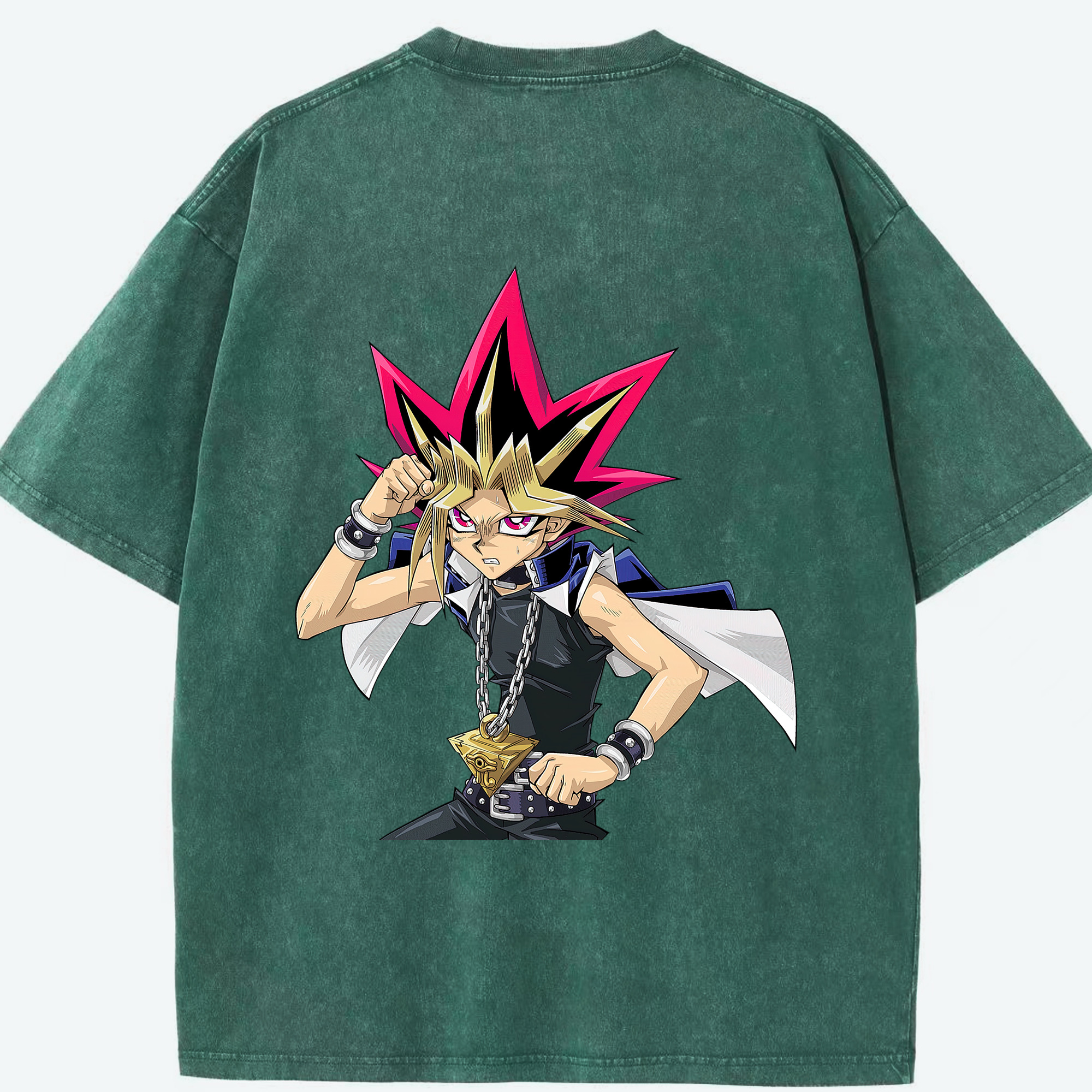 （画像用） 遊☆戯☆王 Yu-Gi-Oh! 綿100% ヴィンテージ風 半袖Tシャツ（背面プリント）